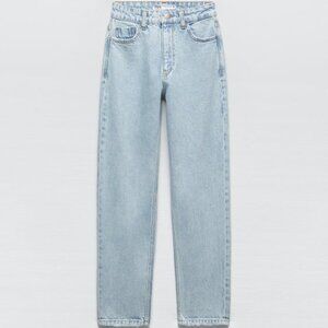 NWT  Zara Mom Jeans High Rise  Light Blue  Size 25 (0)